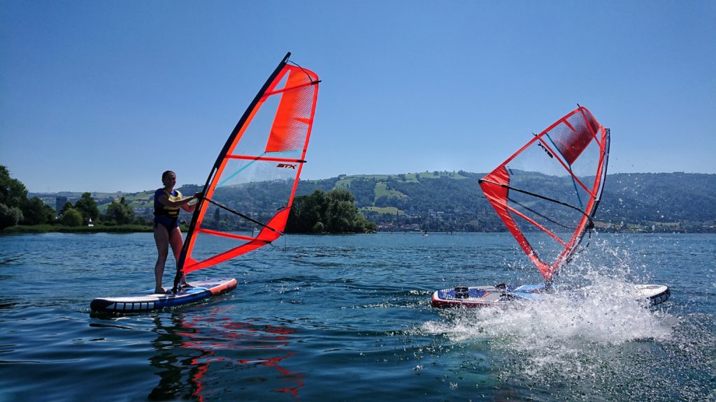 Light weight and stable equipment makes windsurfing much easier to learn these days, but it still is a full immersion water sport! 